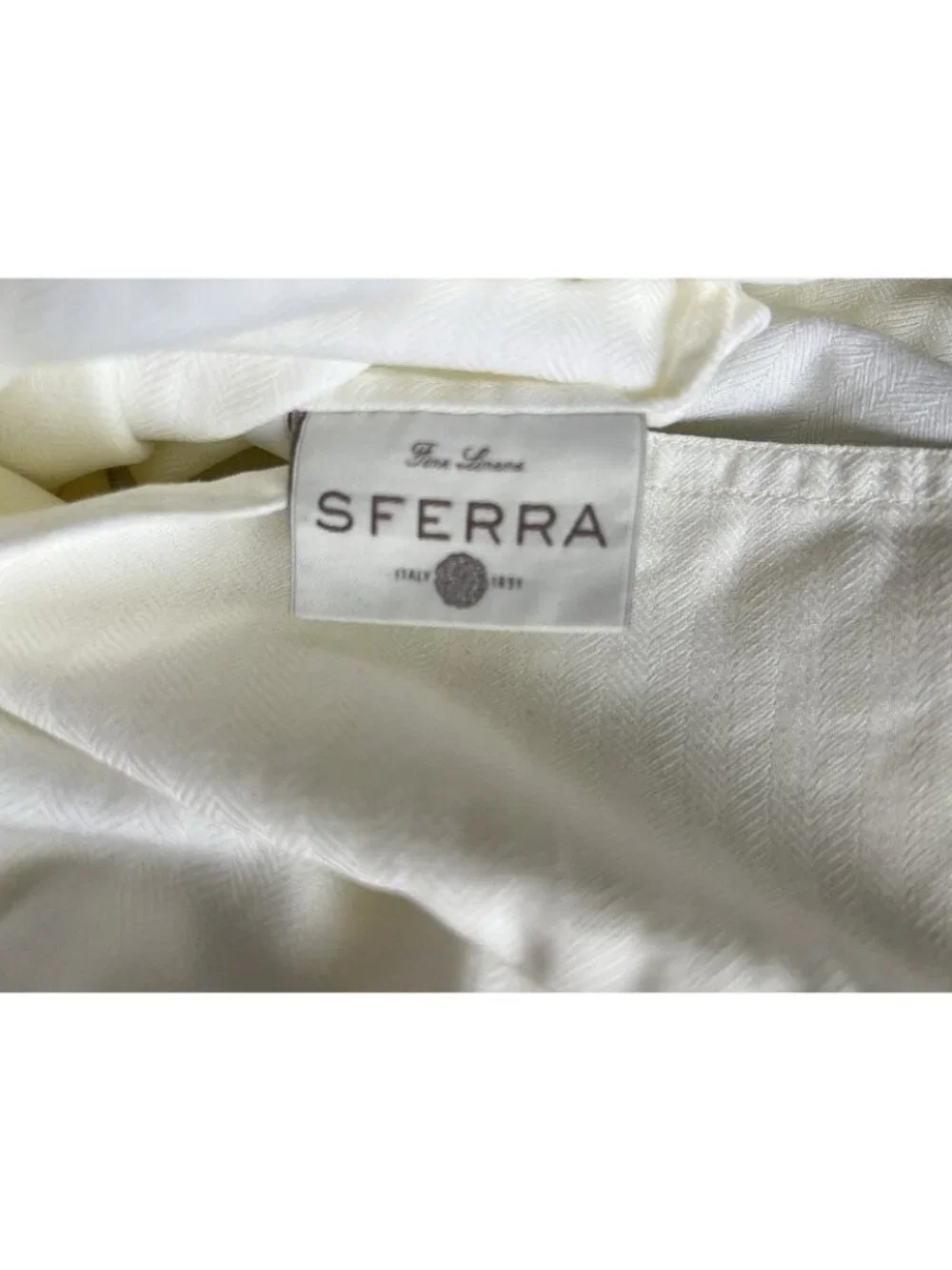 SFERRA Pillowcase PAIR Std IVORY Cream 100% Egyptian Cotton ITALY LUXURY Linens